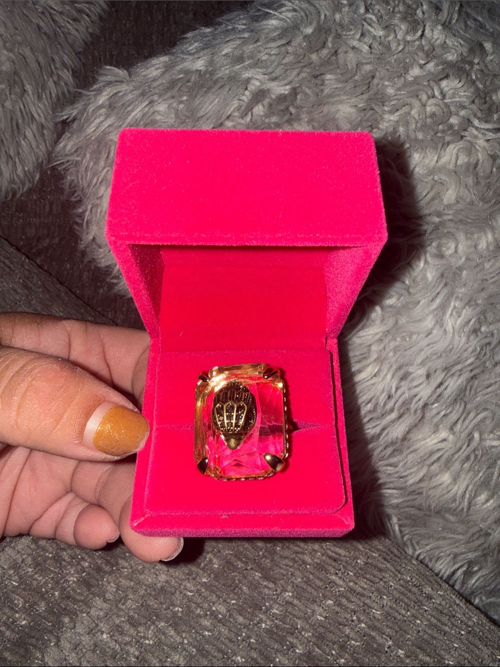 Kurt Geiger Gold-Tone Crystal Cocktail Ring